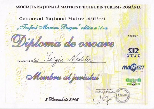 Diploma - Trofeul Marian Bugan 2006