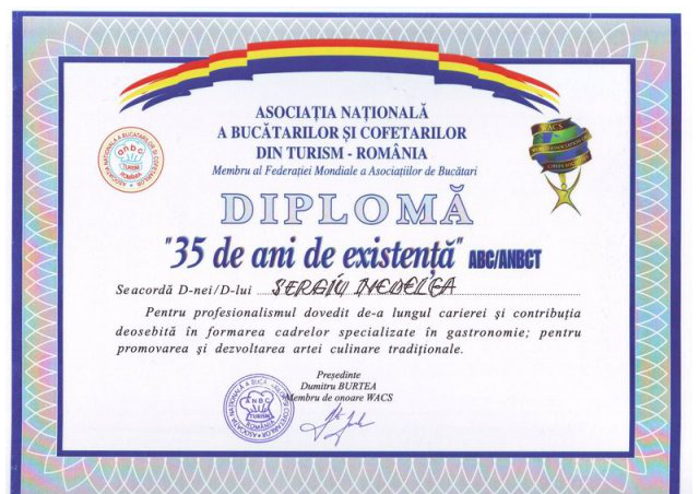 Diploma - 35 de ani de existenta ABC/ANBCT