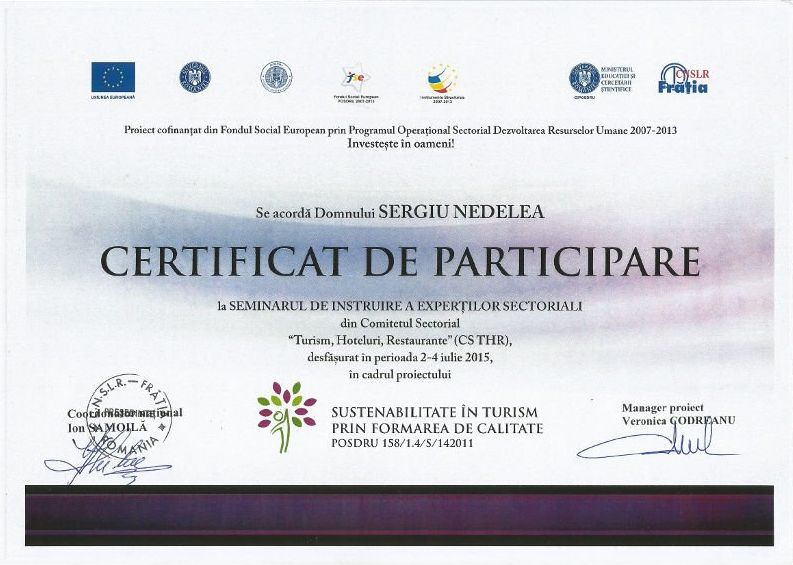 Certificat de participare